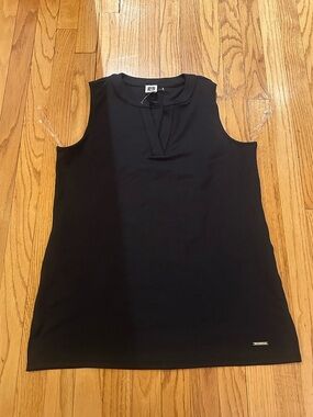 Anne Klein Black Sleeveless Tunic Top Size Medium